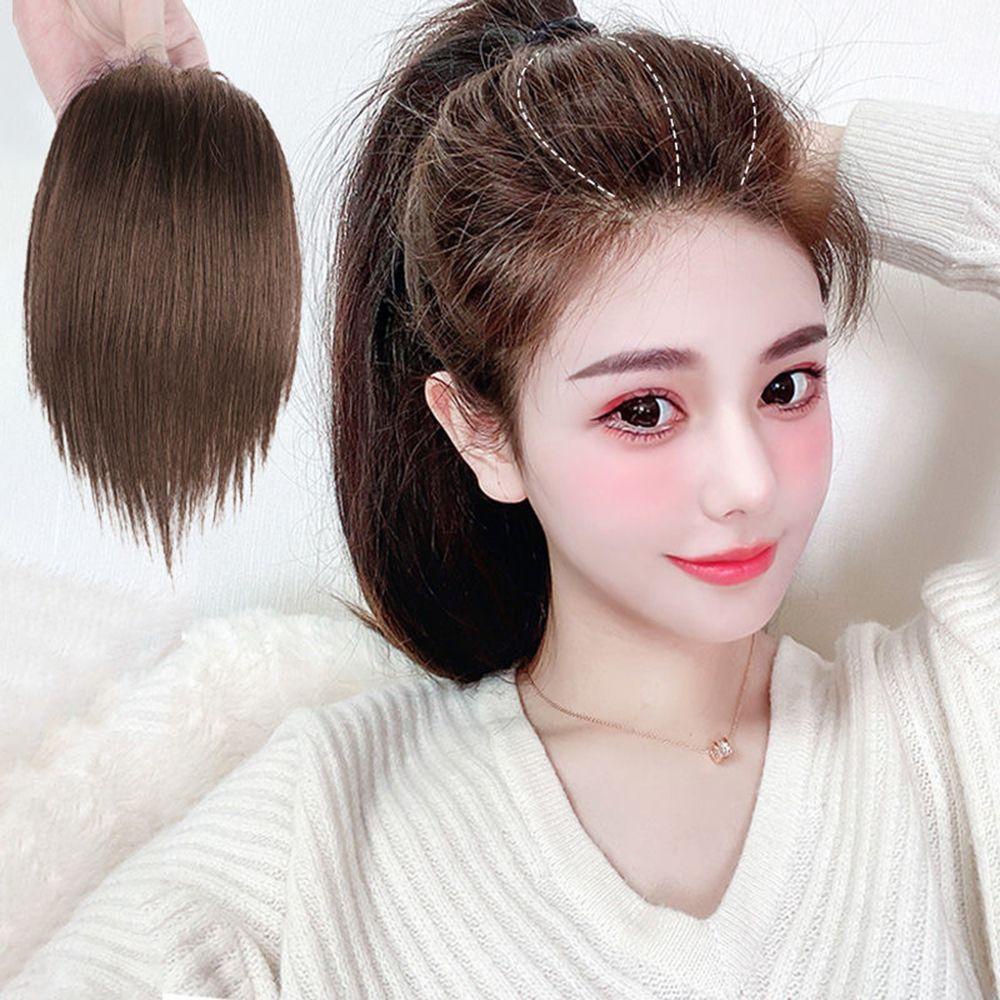 DARON Tóc Mái Giả Nối Dài Không Đường May Có Kẹp Thời Trang