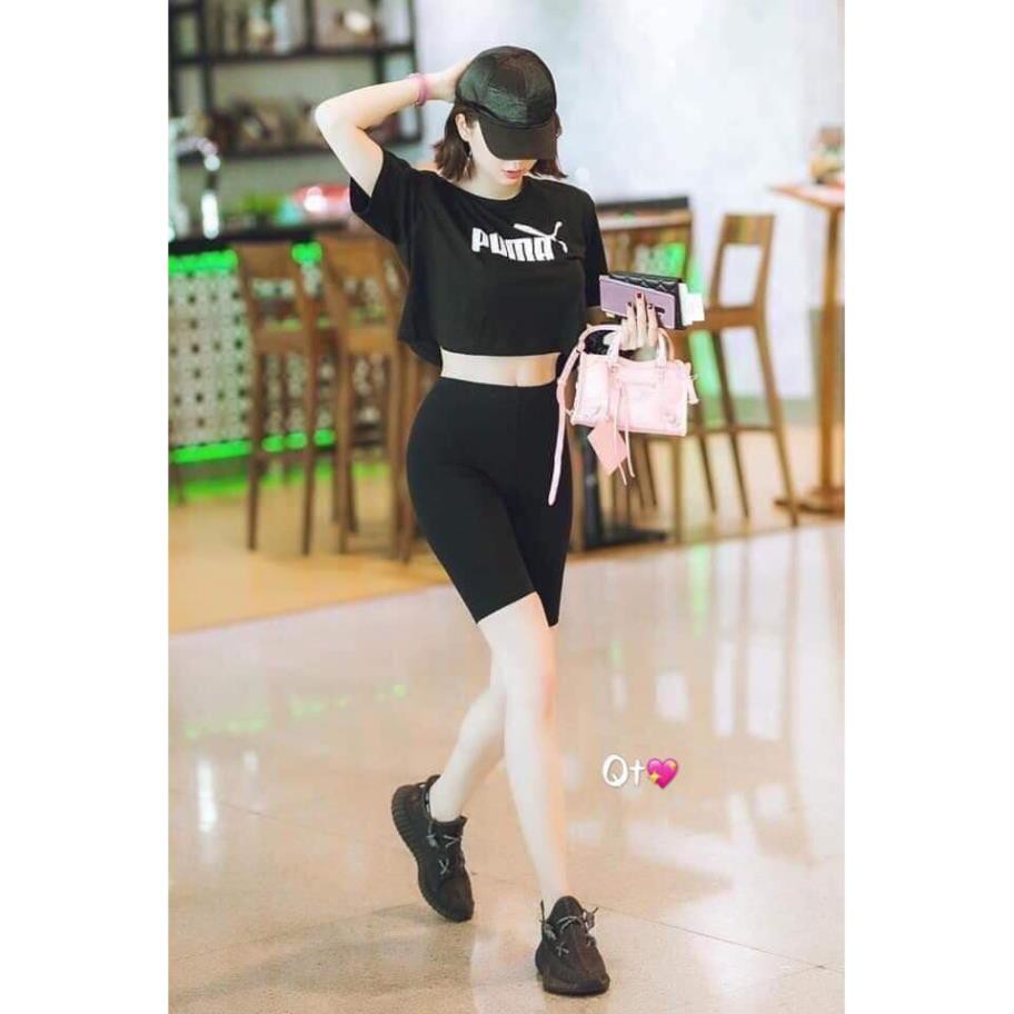 Quần Legging Lửng Nữ Xuất Hàn , Quần Biker Ôm Tập Gym Dáng Ngắn V001 | BigBuy360 - bigbuy360.vn