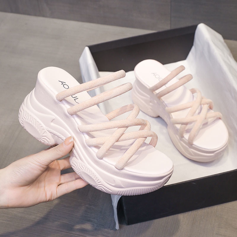 Dép sandal đế xuồng 9cm thời trang mùa hè mới dễ phối đồ cho nữ 2021