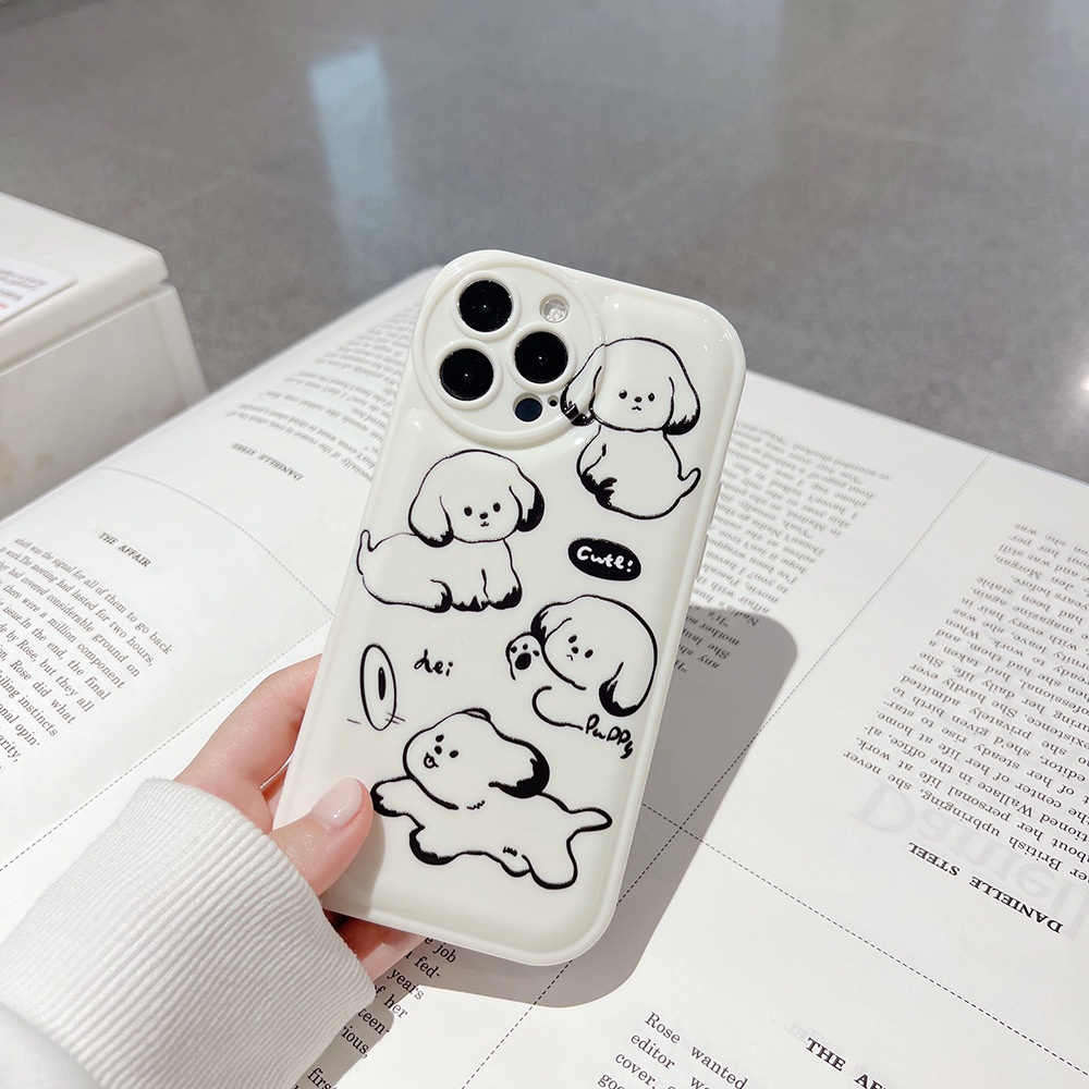Ốp Điện Thoại tpu Dẻo In Hình Chó Đáng Yêu Chống Sốc Cho iphone 11 12 13 pro max mini XR XS 7 8 plus