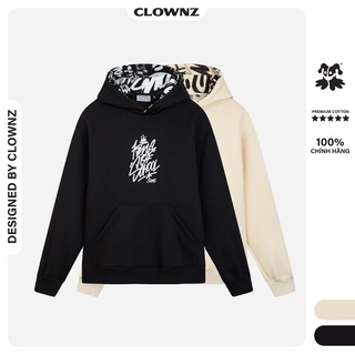 Áo khoác hoodie unisex Clownz King Of School vải nỉ bông dày dặn, form rộng