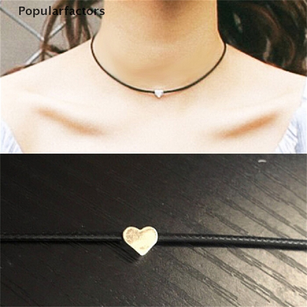 Vòng cổ choker Giả Da Mặt Trái Tim Đáng Yêu