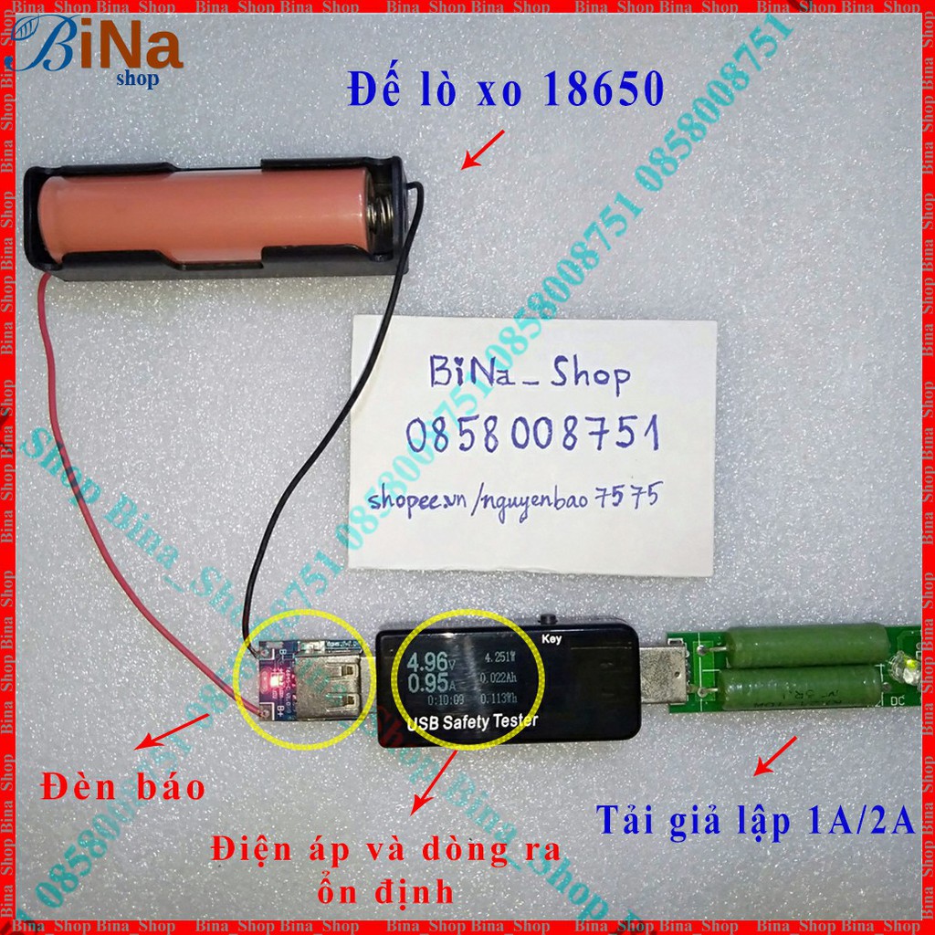 Mạch sạc dự phòng 5V 1A nhỏ gọn tiện dụng