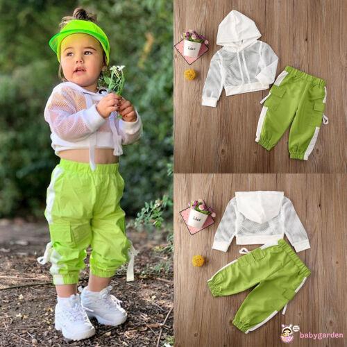 Bộ Áo Hoodie+Quần Dài Phối Lưới Cho Bé Gái