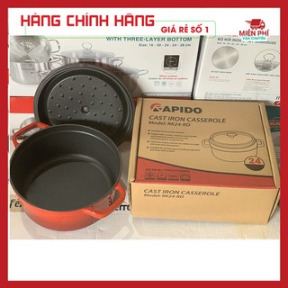 Nồi gang Rapido 20cm, Nồi gang đúc Rapido, dùng cho tất cả các loại bếp.