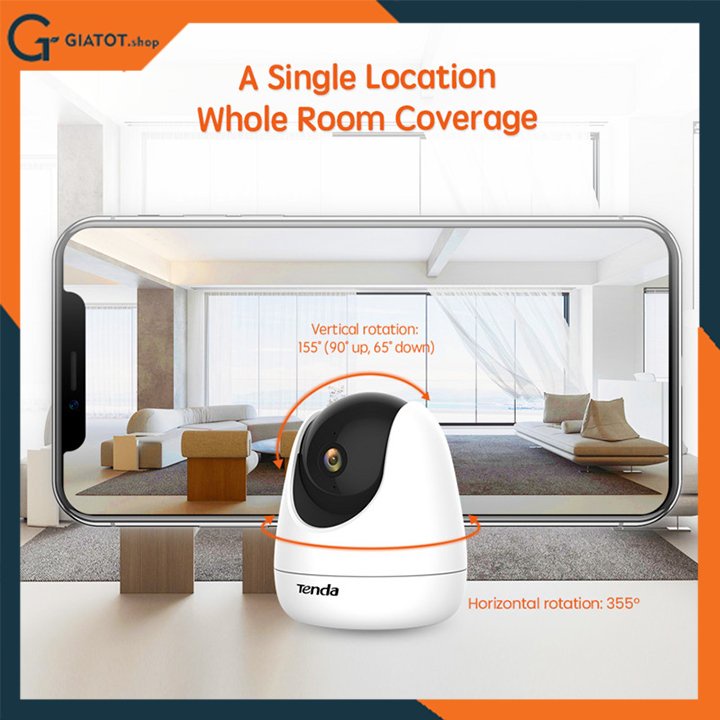 Camera IP Wifi Tenda CP3 Full HD 1080P xoay 360° kèm thẻ nhớ 32g,64g Chính hãng