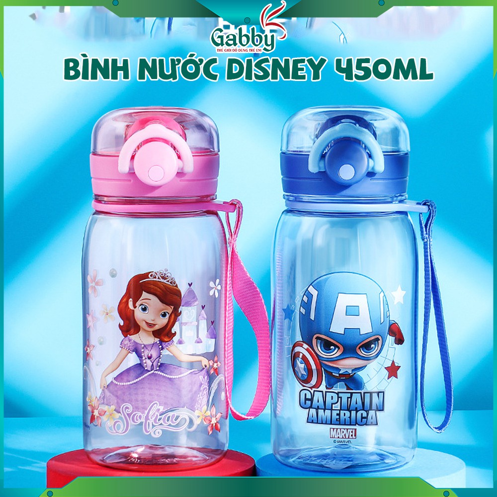 BÌNH NƯỚC DISNEY 450ML (SOFIA/ CAPTAIN AMERICA/ MICKEY/ MINNIE/ SPIDER MAN)