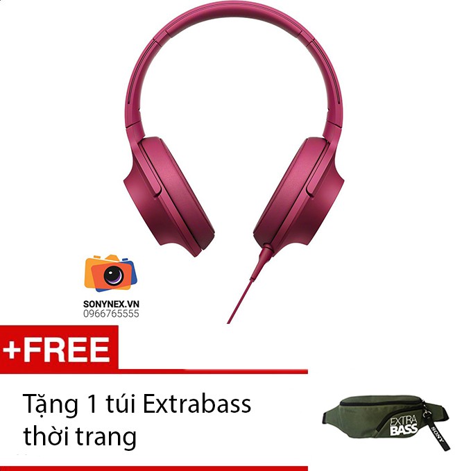 Tai nghe Sony Hi-res H.ear On MDR-100AAP | Chính hãng | Hồng Bordeaux - Tặng 1 túi Extrabass