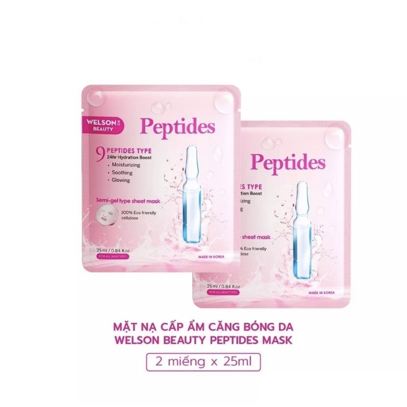 [H&B Gift] Combo 2 miếng mặt nạ Peptides Welson Beauty