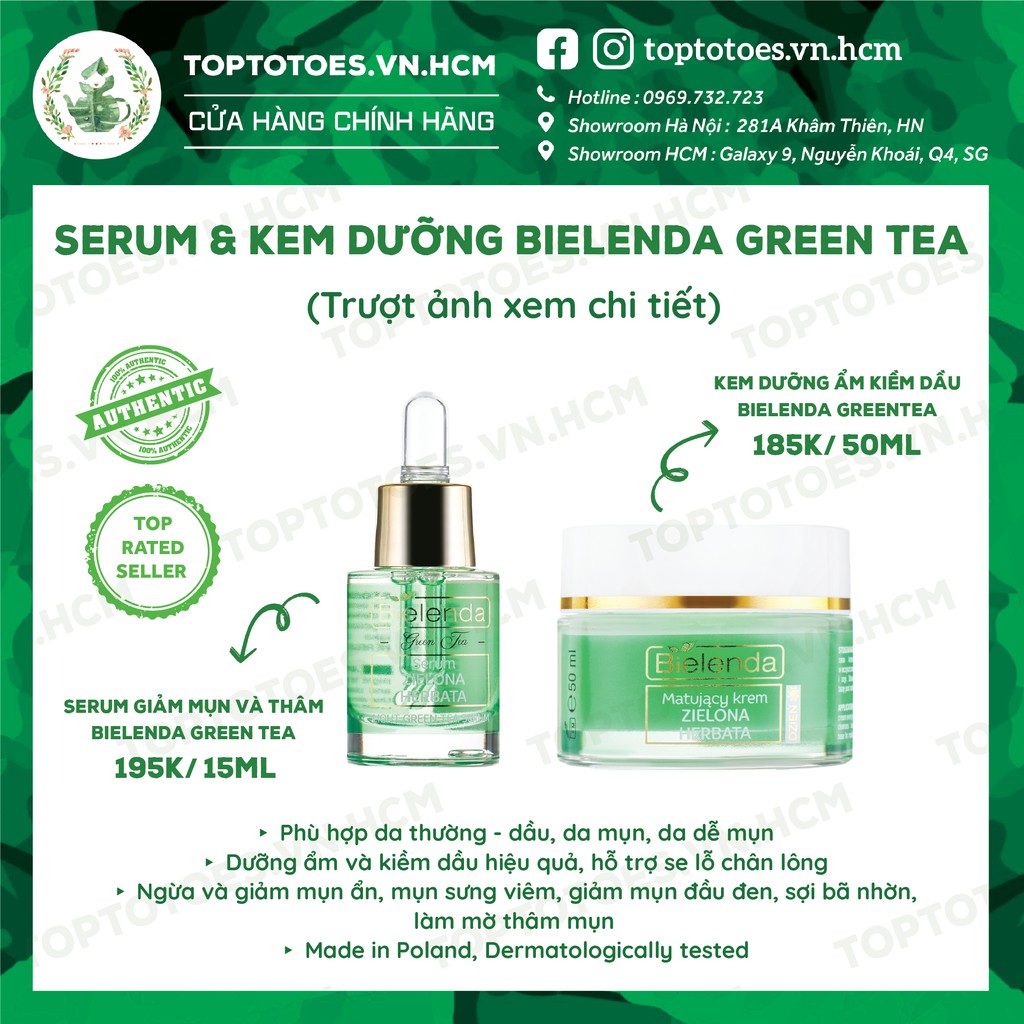 Serum Bielenda Green Tea kiềm dầu, giảm mụn và thâm 15ml/30ml
