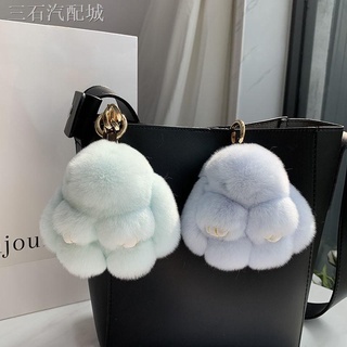 ✨ Móc Khóa Lông Thỏ Dễ Thương Phong Cách Hàn Quốc