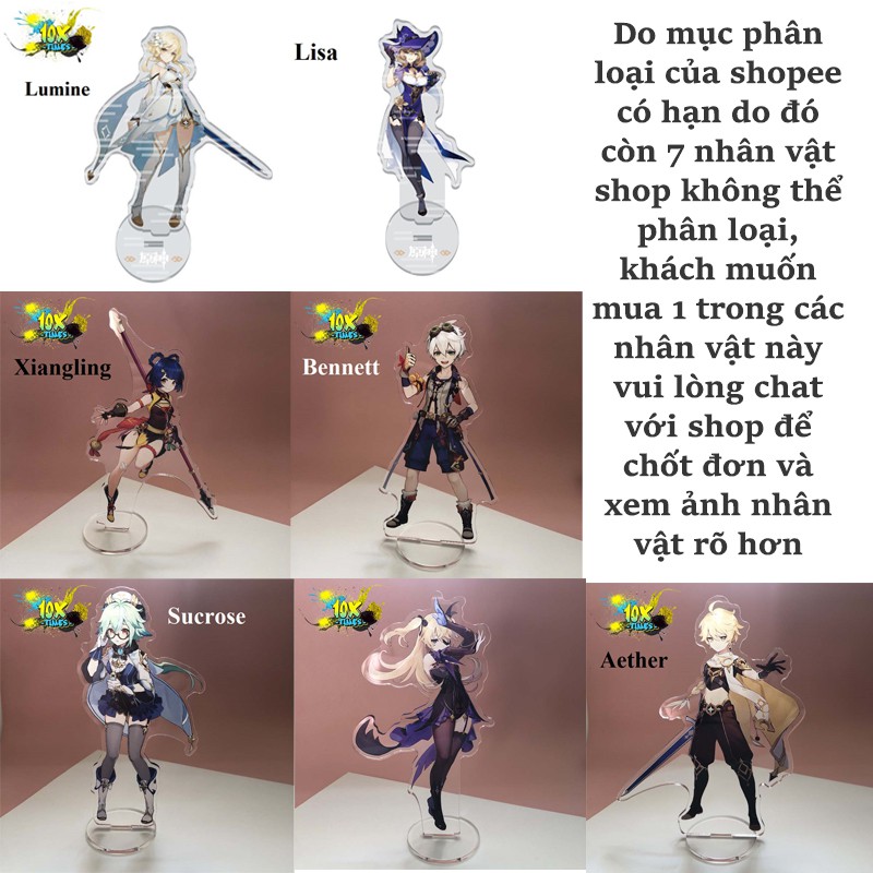 Mô hình tượng standee Genshin Impact mica 26 nhân vật game mới nhất giá rẻ