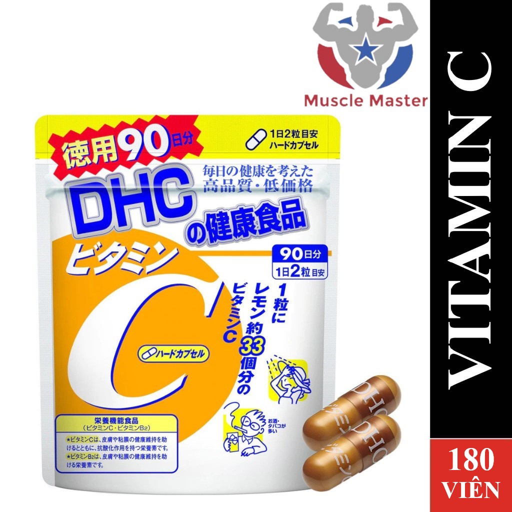 Viên Uống Bổ Sung Vitamin C Tăng Sức Đề Kháng, Sáng Da DHC Vitamin C Hard Capsule 180 Viên