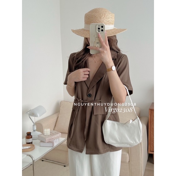[NEW]ÁO BLAZER CỘC TAY DÂY RÚT EO 6096/ÁO BLAZER CỘC TAY DÂY RÚT EO STYEL ULZZANG