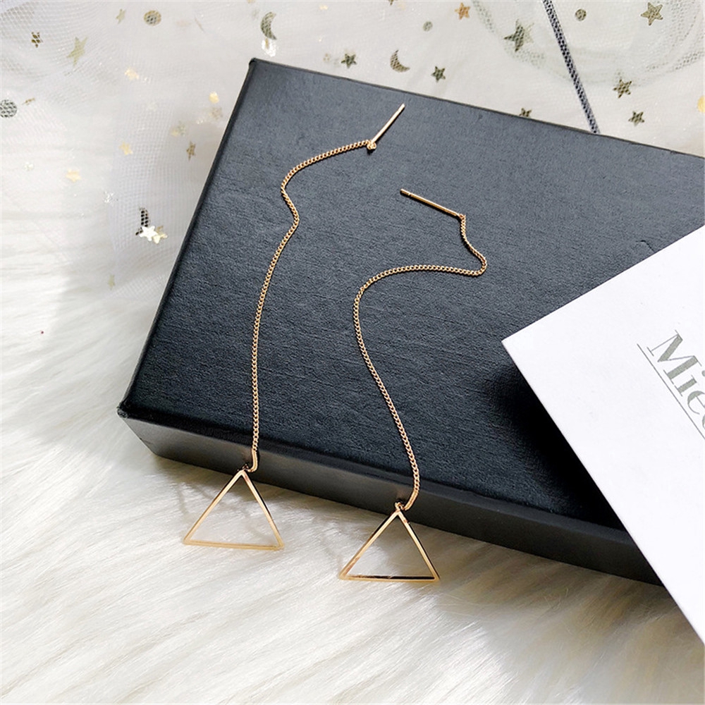 Khuyên tai dài kiểu dáng hình học độc đáo thời trang cho nữ