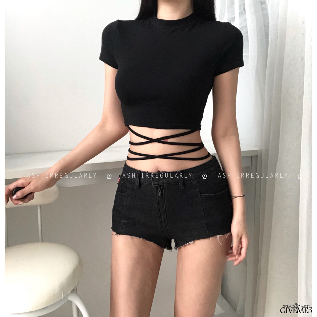 Áo crop top đan dây phong cách quyến rũ dành cho nữ | BigBuy360 - bigbuy360.vn