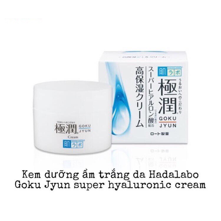 (Mẫu 2020) Kem dưỡng ẩm trắng da Hada Labo Gokujyun Super Hyaluronic Cream 50G nội địa Nhật