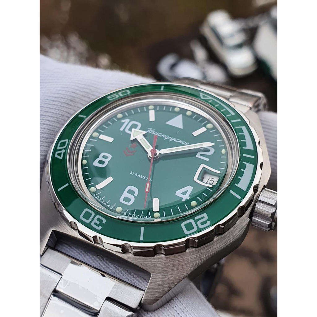 Đồng hồ nam Vostok máy cơ tự động Automatic, size mặt 42, chống nước tốt 20 ATM. Đồng hồ Nga Vostok Komandirskie 650858