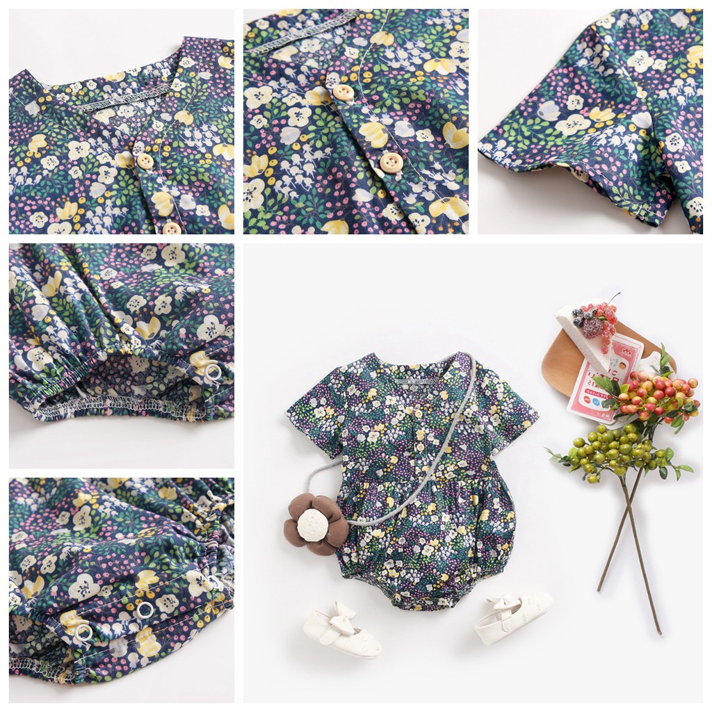 Áo Liền Quần Sanlutoz In Hoa Thời Trang Mùa Hè Cho Bé Gái