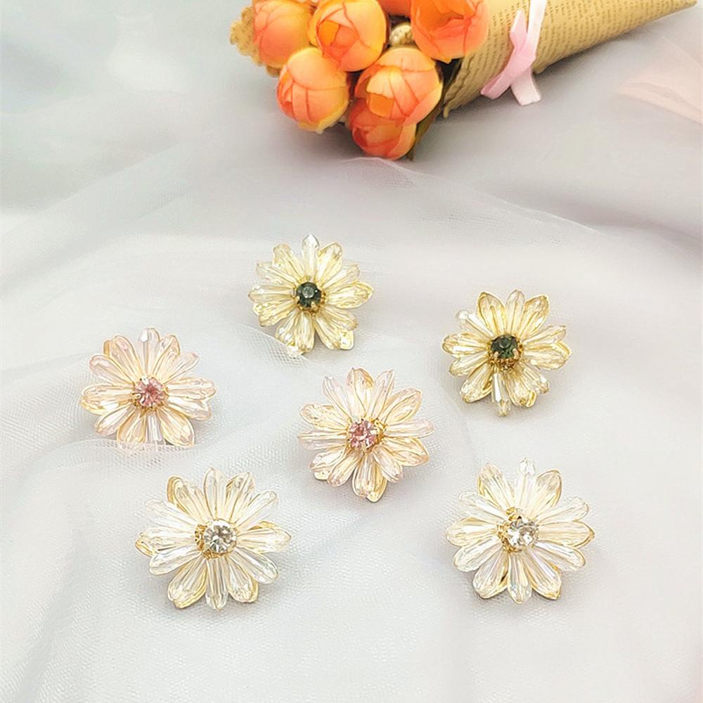 Bông Tai Mạ Bạc 925 Hình Hoa Trong Suốt Phong Cách Retro