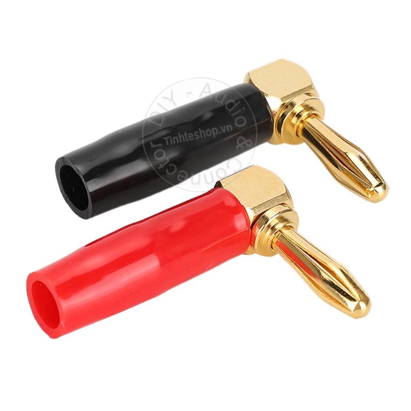 Jack bắp chuối cong bẻ góc mạ vàng 24K 4 chiếc cắm cho Loa Âm ly