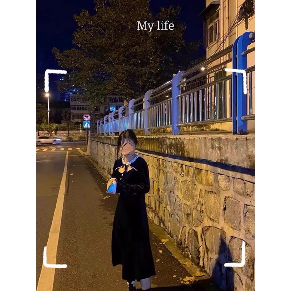 Váy nhung tiểu thư sang chảnh phong cách hàn quốc cho nữ -hàng chuẩn không phai hàng xưởng may lại