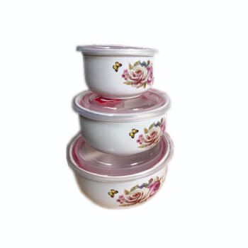 Bộ 3 bát sứ hút chân không