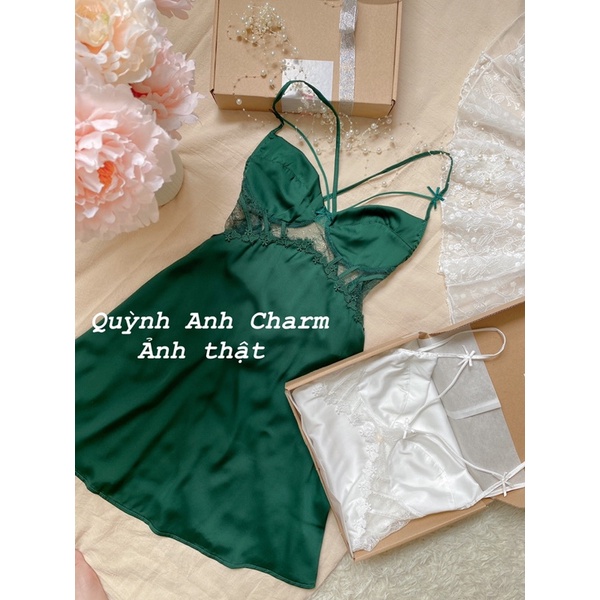 Váy ngủ lụa sexy hai dây - Hàng Quảng Châu cao cấp - SP040
