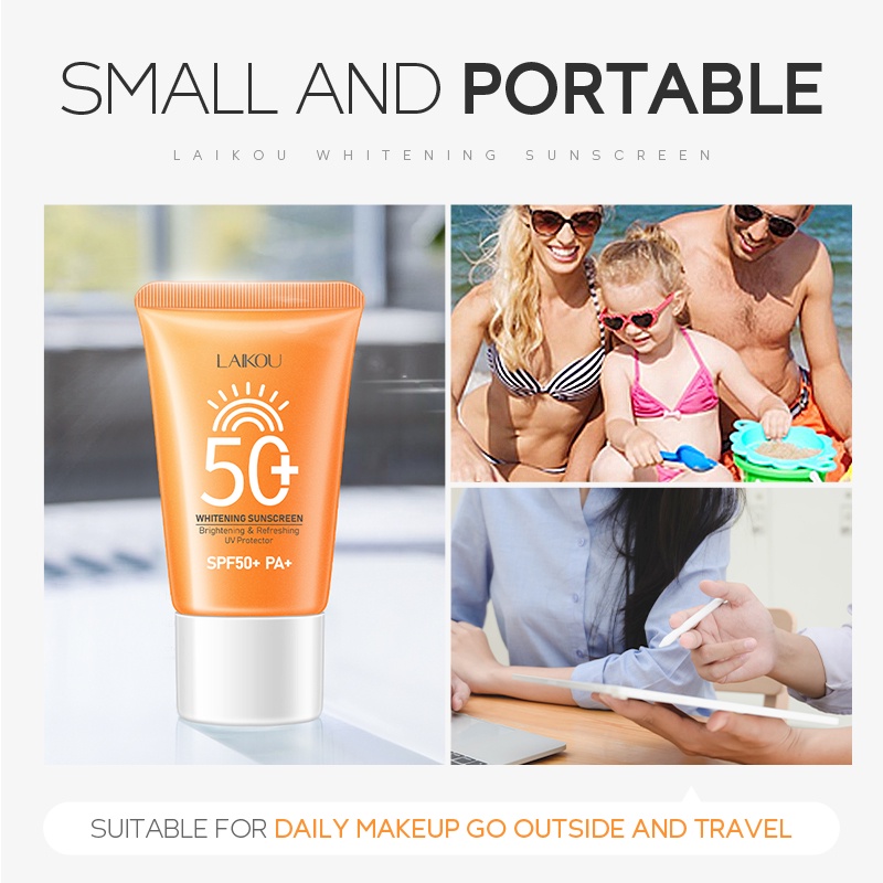 Kem chống nắng LAIKOU bảo vệ khỏi tia UV làm trắng da SPF50+ PA+ 30g