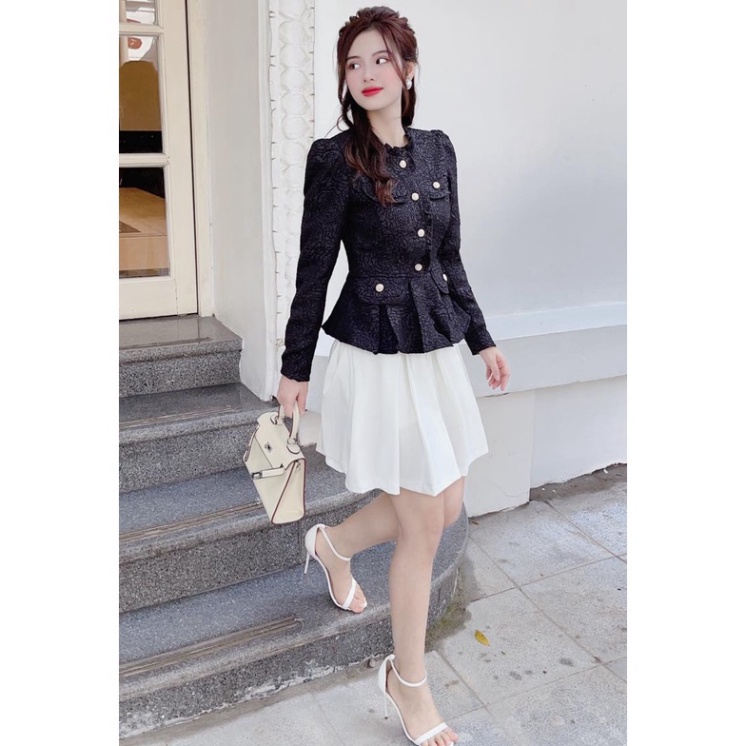 [NEW] Áo xốp đen khuy ngực A2208  - Tadi