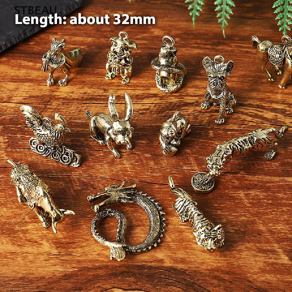 Móc Khóa Bằng Đồng Thau Cứng Thủ Công Hình Cung Hoàng Đạo