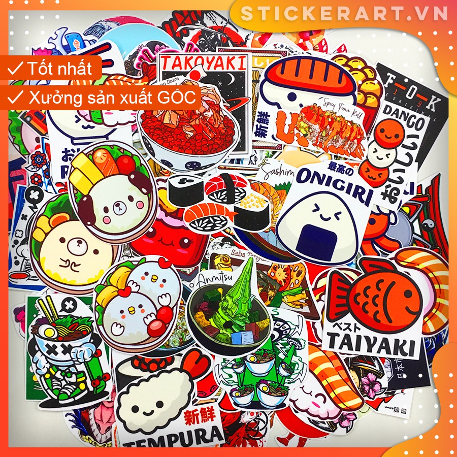 [NHẬT BẢN - JAPAN] 124 Sticker chống nước/ trang trí,dán xe laptop mũ bảo hiểm vali...