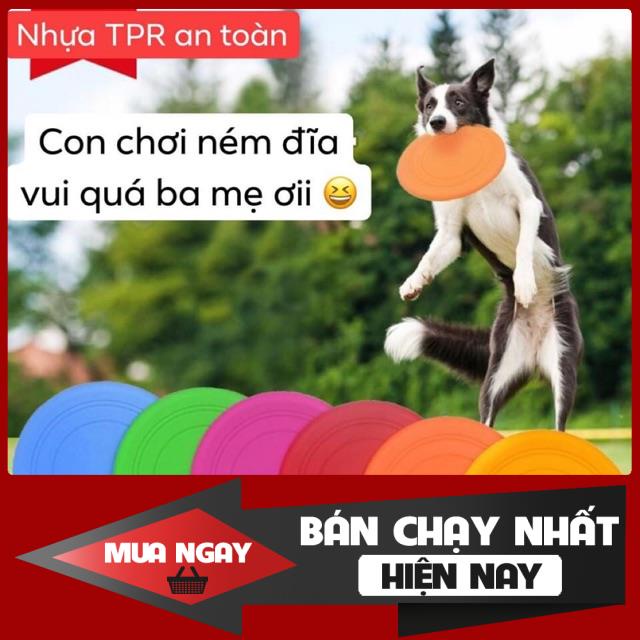 [❌GIÁ SỈ❌] Đồ chơi đĩa bay nhựa dẻo cho chó chất liệu nhựa TPR an toàn 0 ❤️