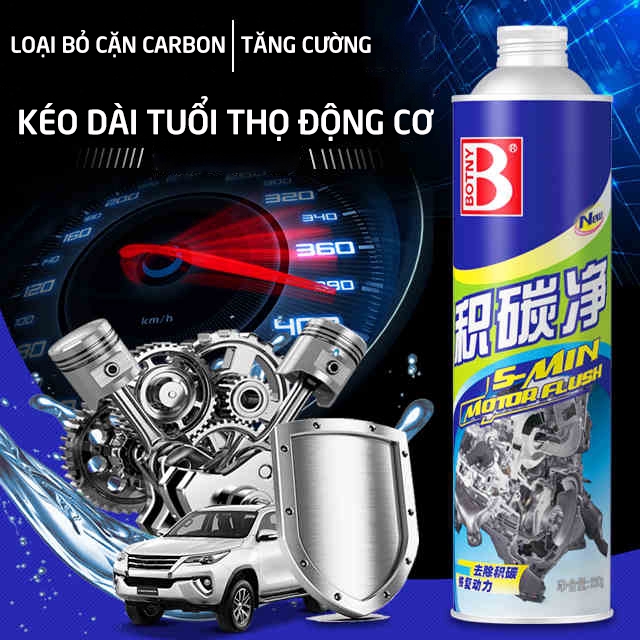 BOTNY 5-min motor flush 230ml,Dung dịch làm sạch động cơ,chất tẩy rửa cặn carbon,dung môi làm sạch động cơ xe hơi-B-1758