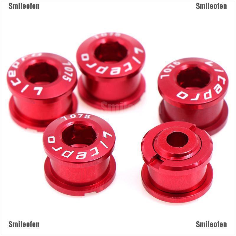 Smileofen 5PCS Bike Chainring Bolts Single/Double/Triple Speed Chain ring Screws