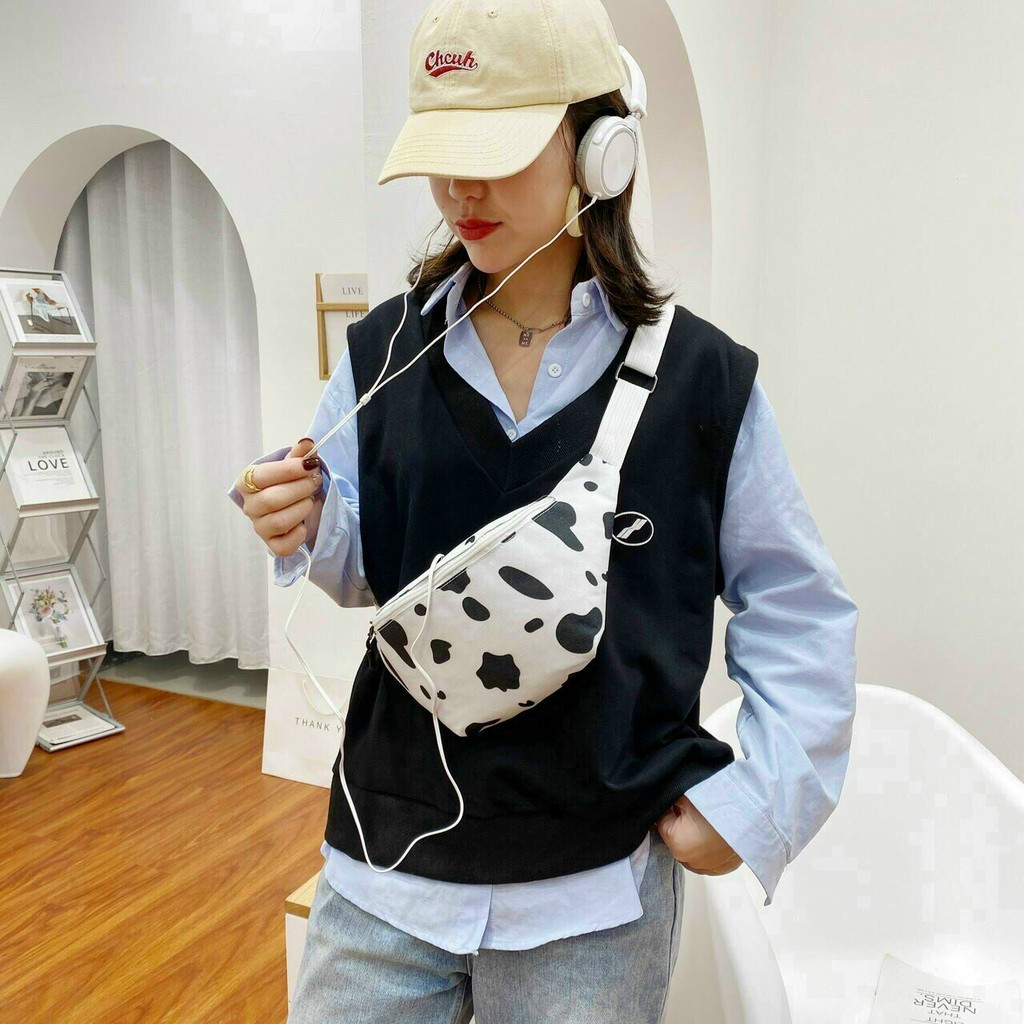 Túi đeo chéo bò sữa loang thời trang hot trend ( mã BS 02 )
