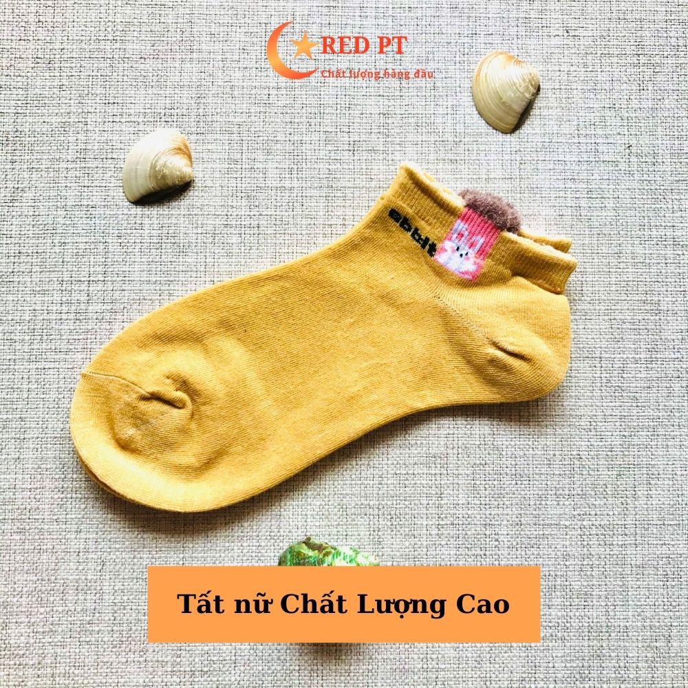 Vớ nữ cổ ngắn, tất nữ xinh hình tai thỏ, set vớ nữ 5 màu