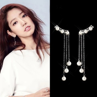 Bông tai ngọc trai dây dáng dài Park Shin Hye