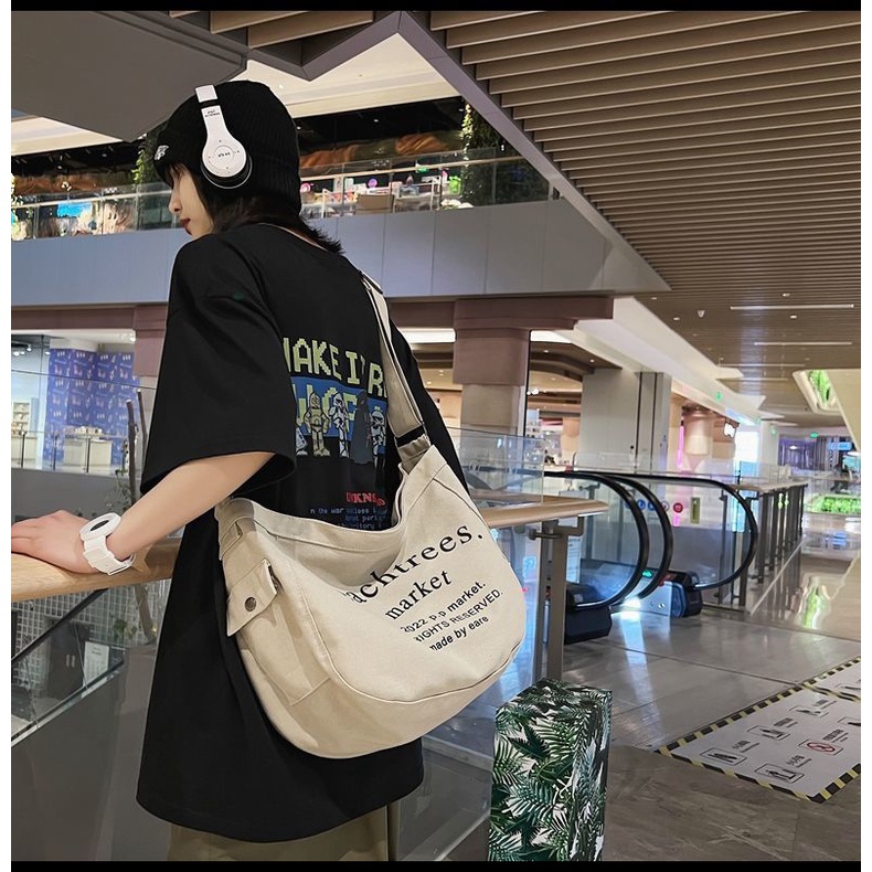 Túi Đeo Chéo Nữ vải canvas Túi Đeo Vai đi học đi chơi phong cách Hàn Quốc