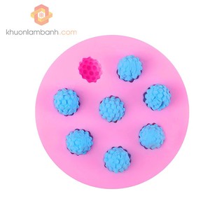 Khuôn silicon 3D 8 trái mâm xôi (phúc bồn tử) 75 x 20 mm