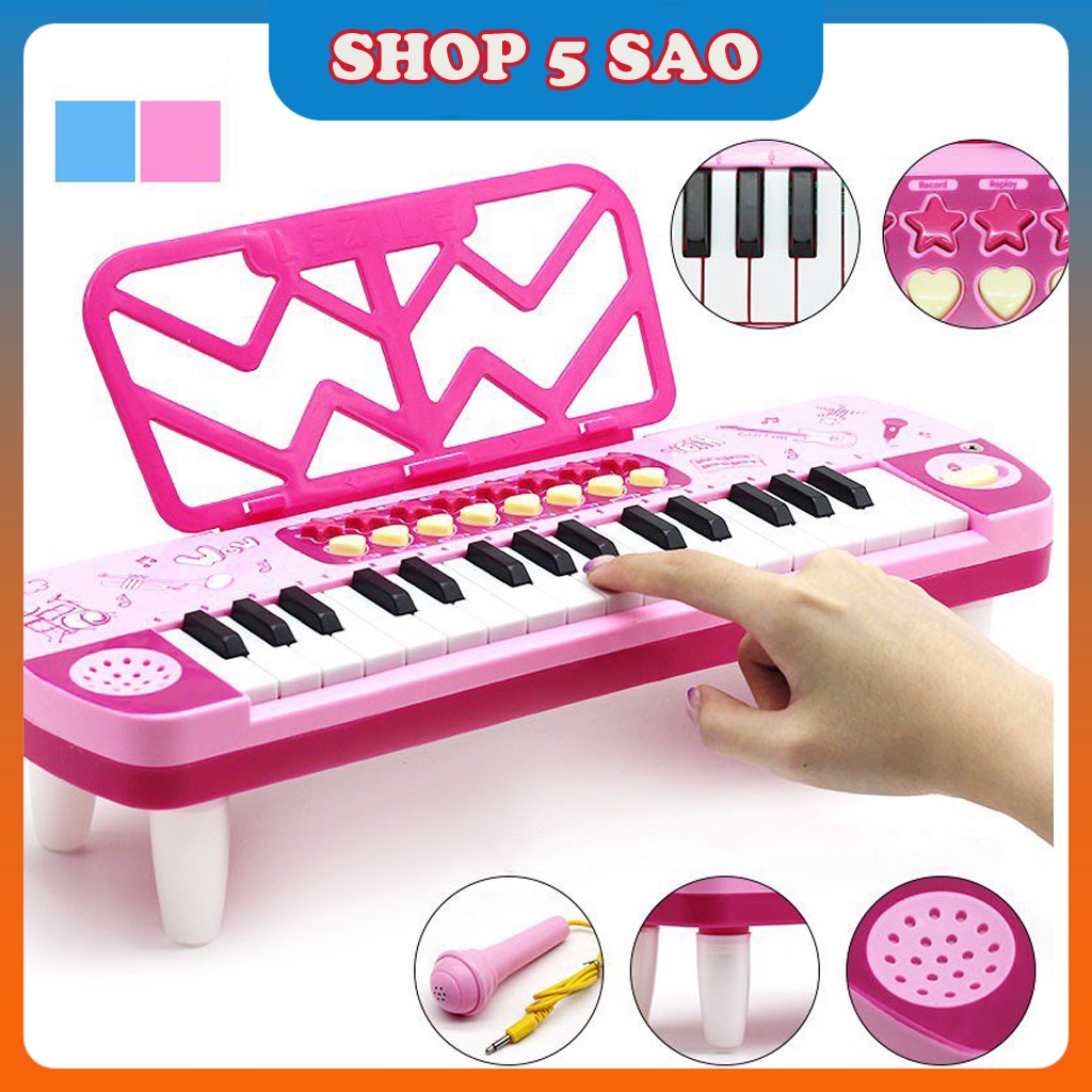 [Tặng Kèm 3 Pin] Đàn Piano Cho Bé Hàng Loại I, Có Đèn, Nhạc Và Micro Chuẩn Âm