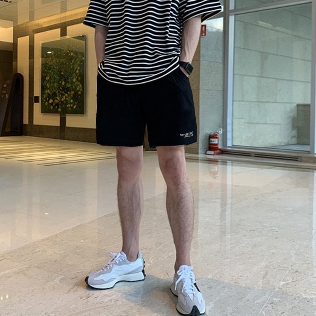 Quần Short Kaki Thêu Basic NOCTURNAL Unisex Local Brand Form Trên Gối