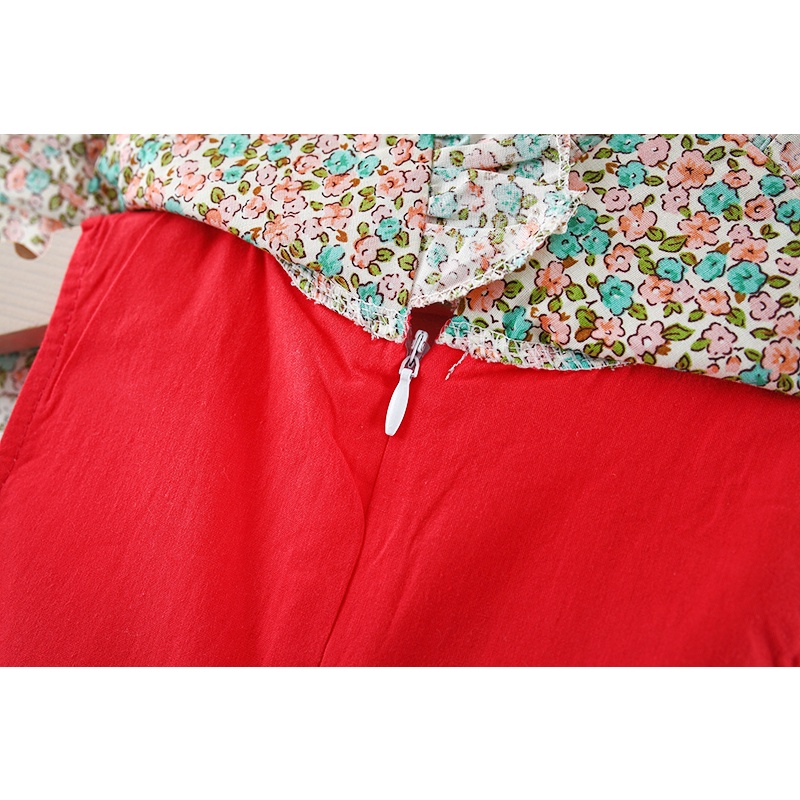 Đầm Cotton Màu Trơn Họa Tiết Thỏ Và Hoa Dễ Thương Cho Bé Gái