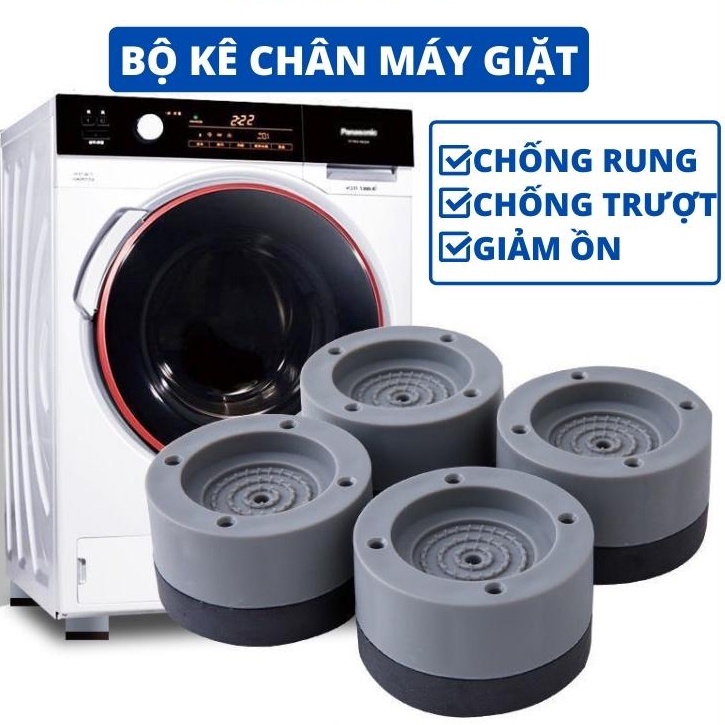 Bộ 4 chân kê máy giặt chống rung, chân đế tủ lạnh, giá đỡ nâng chiều cao đa năng