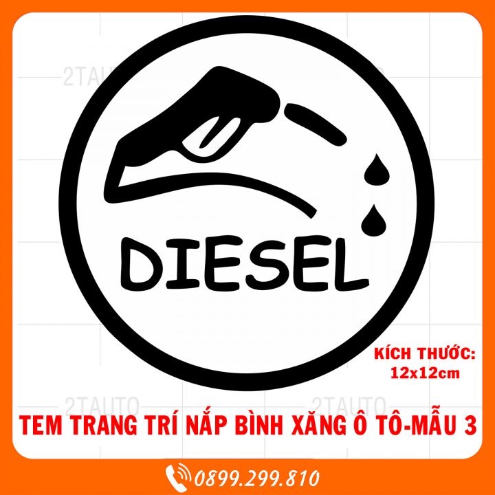 Tem dán nắp bình xăng xe hơi ô tô , decal sticker dán bình xăng- MẪU 3