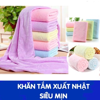 Set 2 khăn tắm xuất Nhật siêu mềm mịn, khổ to