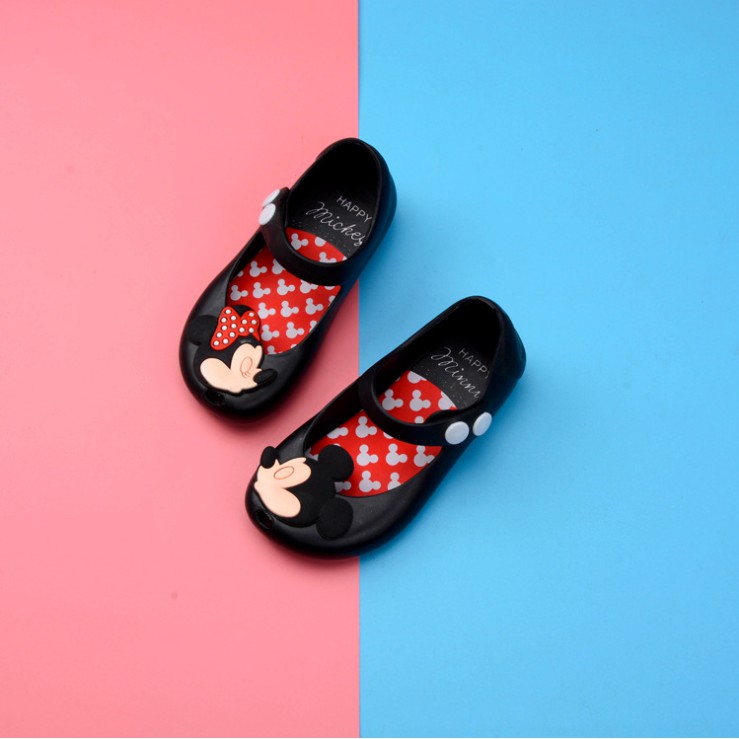 Giày sandal bằng nhựa PVC mềm hình chuột Mickey cho bé gái