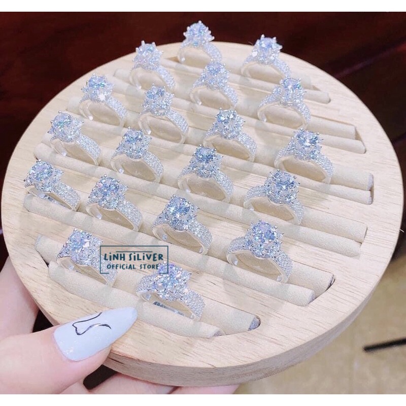 Nhẫn nữ đá cao hot trend bạc ta cho bạn nữ
