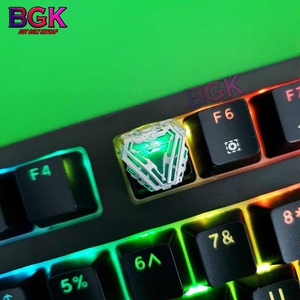 Keycap Lẻ Lò Phản Ứng Người Sắt Iron Man Arc Reactor Xuyên LED cực đẹp ( keycap resin độc lạ )( Keycap Artisan )