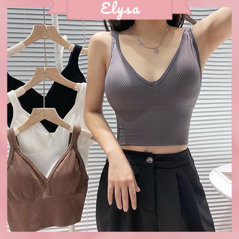 Áo Bra Nữ Dáng Lửng Có Mút Ngực Chất Thun Tăm Mềm Mịn Cổ Tim Siêu Hot V92